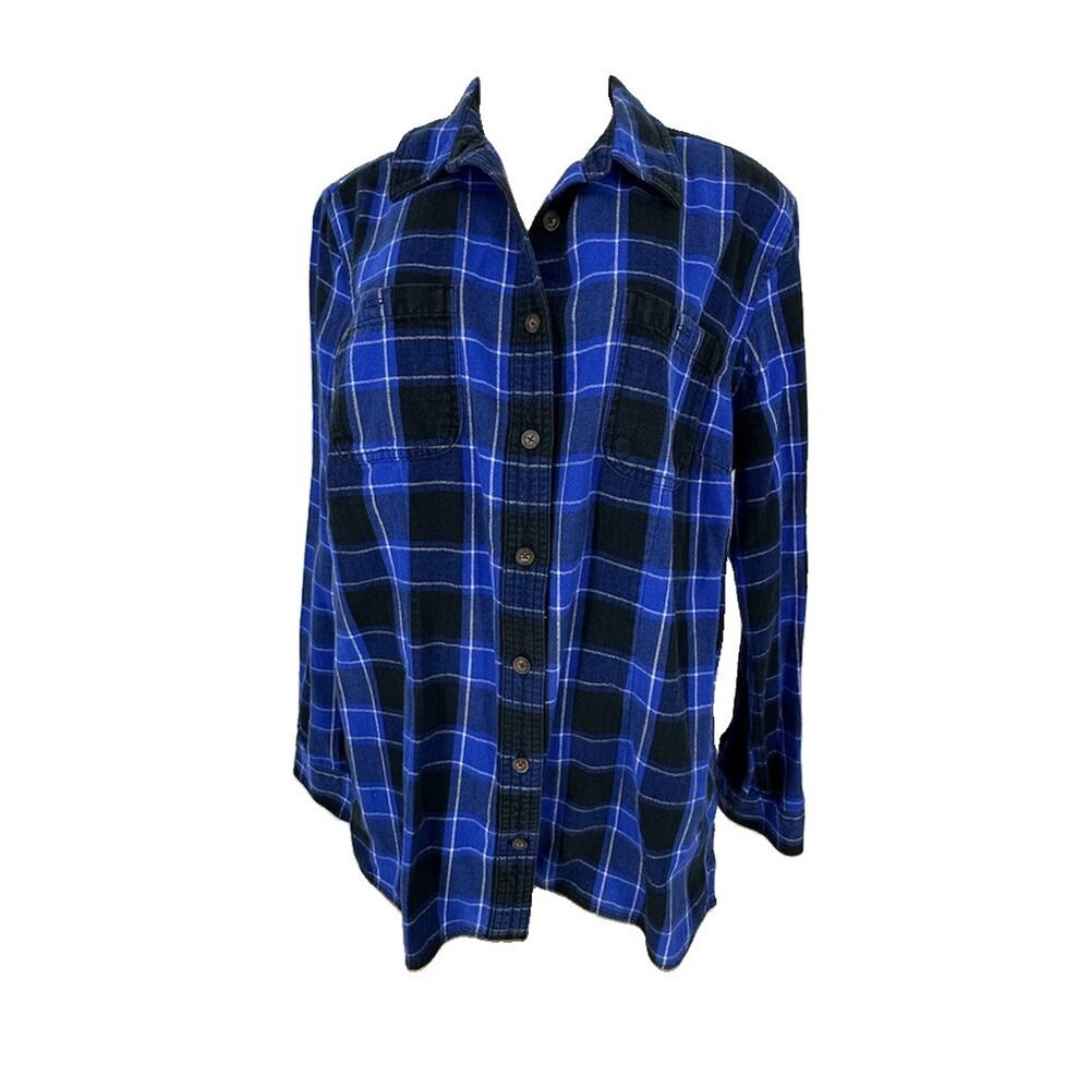 Duluth Trading Large Women's Free Swingin' Flannel Shirt Item 65505 Cotton 60-14